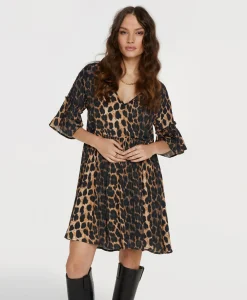 Alix The Label Jurk Ladies Woven Animal Dress Print + 2 Kleurig*Dames Bruiloftskleding