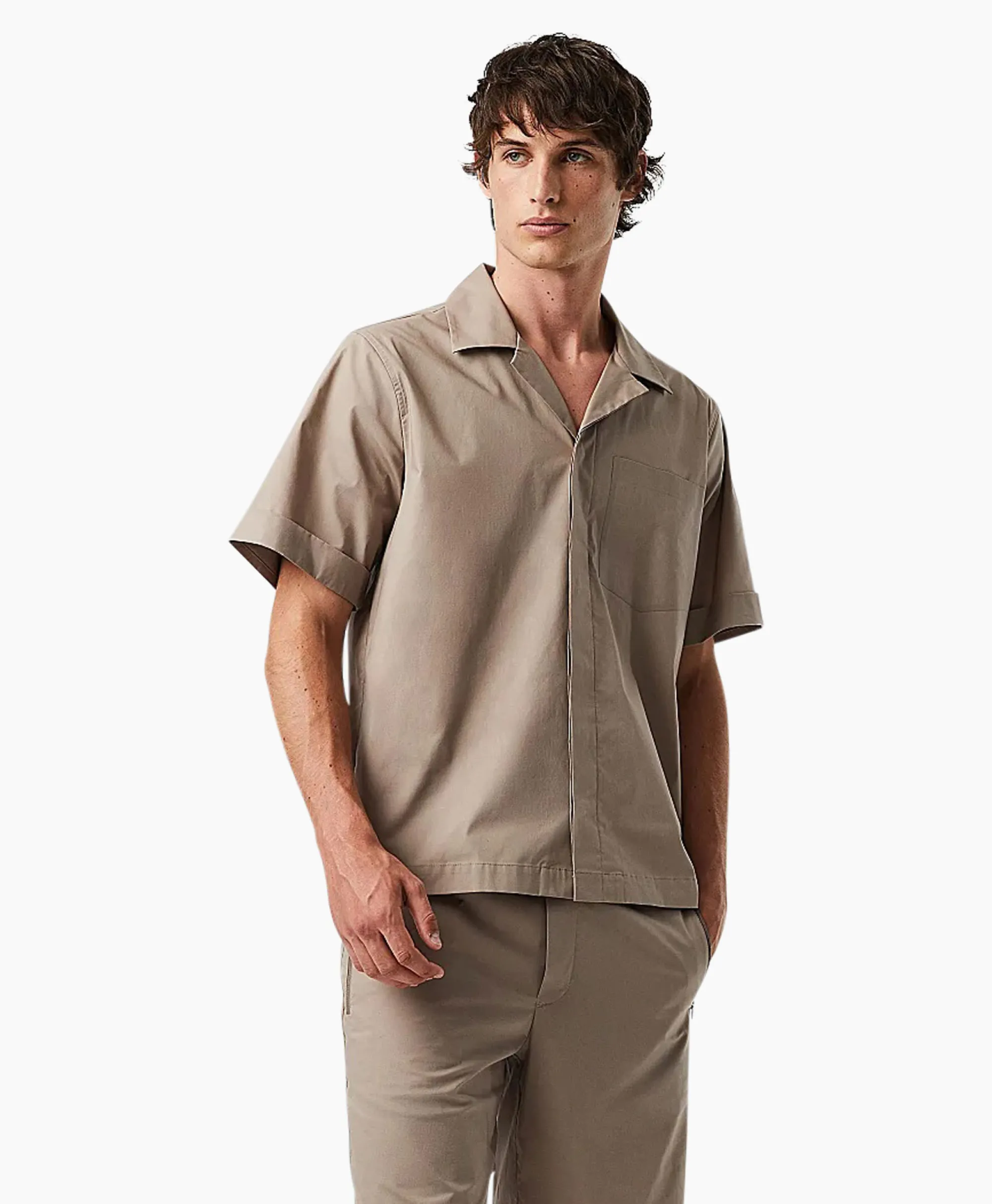 Alpha Tauri Overhemd Welsh Zand*Heren Overhemden