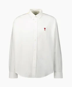 Ami Paris Overhemd Boxy Fit Wit*Heren Overhemden