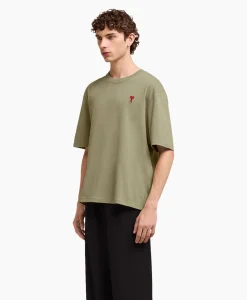 Ami Paris T-Shirt Korte Mouw Ami De Coeur Khaki*Heren T-Shirts