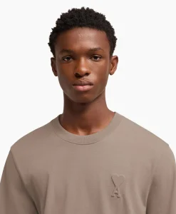 Ami Paris T-Shirt Korte Mouw Adc Taupe*Heren T-Shirts
