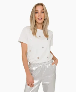 Anna Van Toor T-Shirt Korte Mouw 08A04-03629 Off White*Dames T-Shirts & Tops