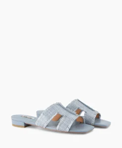 Bibi Lou Sandaal Zonder Hak Rafia Donker Bruin*Dames Sandalen