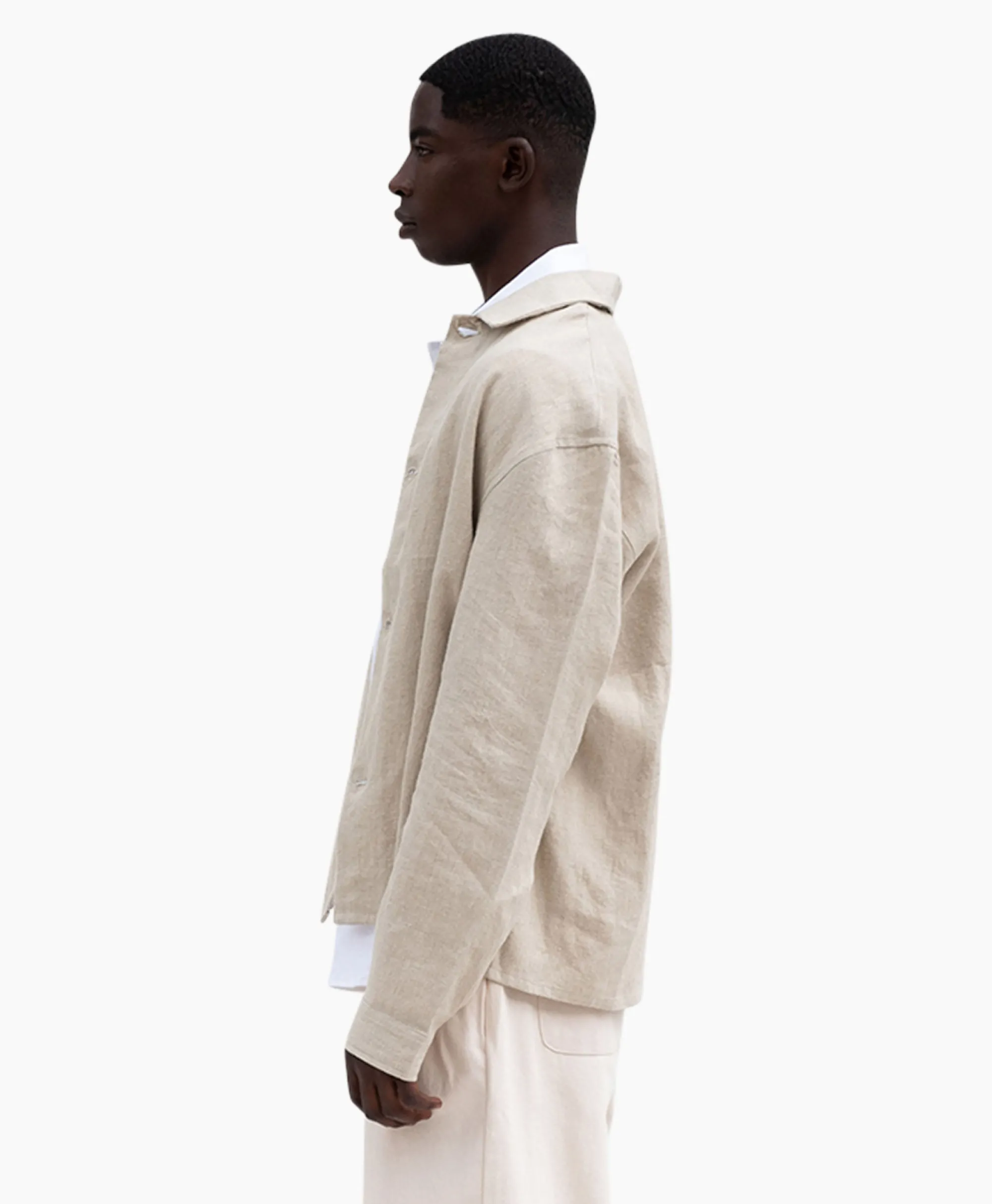 Bram's Fruit Bram's Fruit Overshirt Linen Beige*Heren Jassen