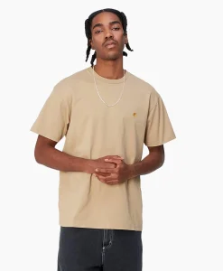 Carhartt Wip T-Shirt Korte Mouw S/S Chase Beige*Heren T-Shirts
