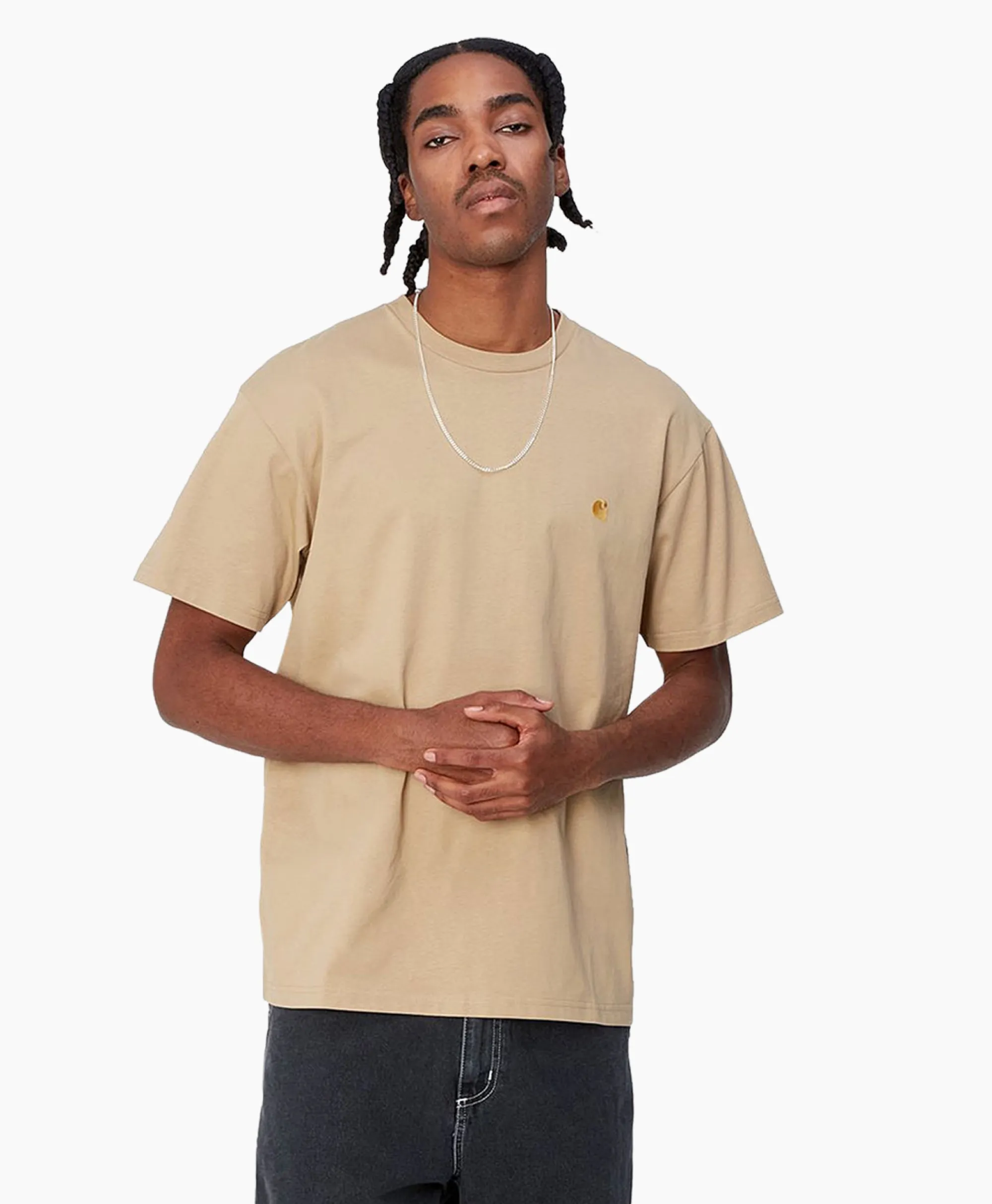 Carhartt Wip T-Shirt Korte Mouw S/S Chase Beige*Heren T-Shirts