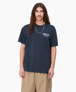 Carhartt Wip T-Shirt Korte Mouw S/S Less Troubles Blauw*Heren T-Shirts