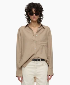 Closed Blouse Shirt With Pocket Grijs*Dames Blouses