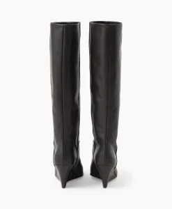 Closed Lange Laars Wedge Boot Donker Bruin*Dames Laarzen