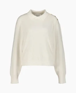 Closed Pullover Cropped Polo Off White*Dames Truien