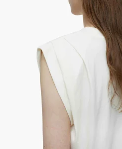 Closed Top Pleated Sleeveless Off White*Dames T-Shirts & Tops