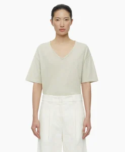 Closed T-Shirt Korte Mouw V-Neck Short Sleeve Ivoor / Naturel*Dames T-Shirts & Tops