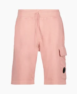 Cp Company Korte Broek Short Fleece Cargo Rose*Heren Broeken