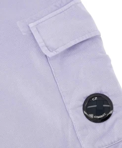 Cp Company Korte Broek Short Fleece Cargo Lila*Heren Broeken