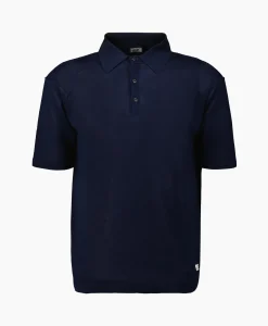 Cp Company Polo Filo Di Scozia Knitted Donker Blauw*Heren Polo's