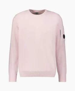 Cp Company Pullover Cotton Crepe Knit Rose*Heren Truien