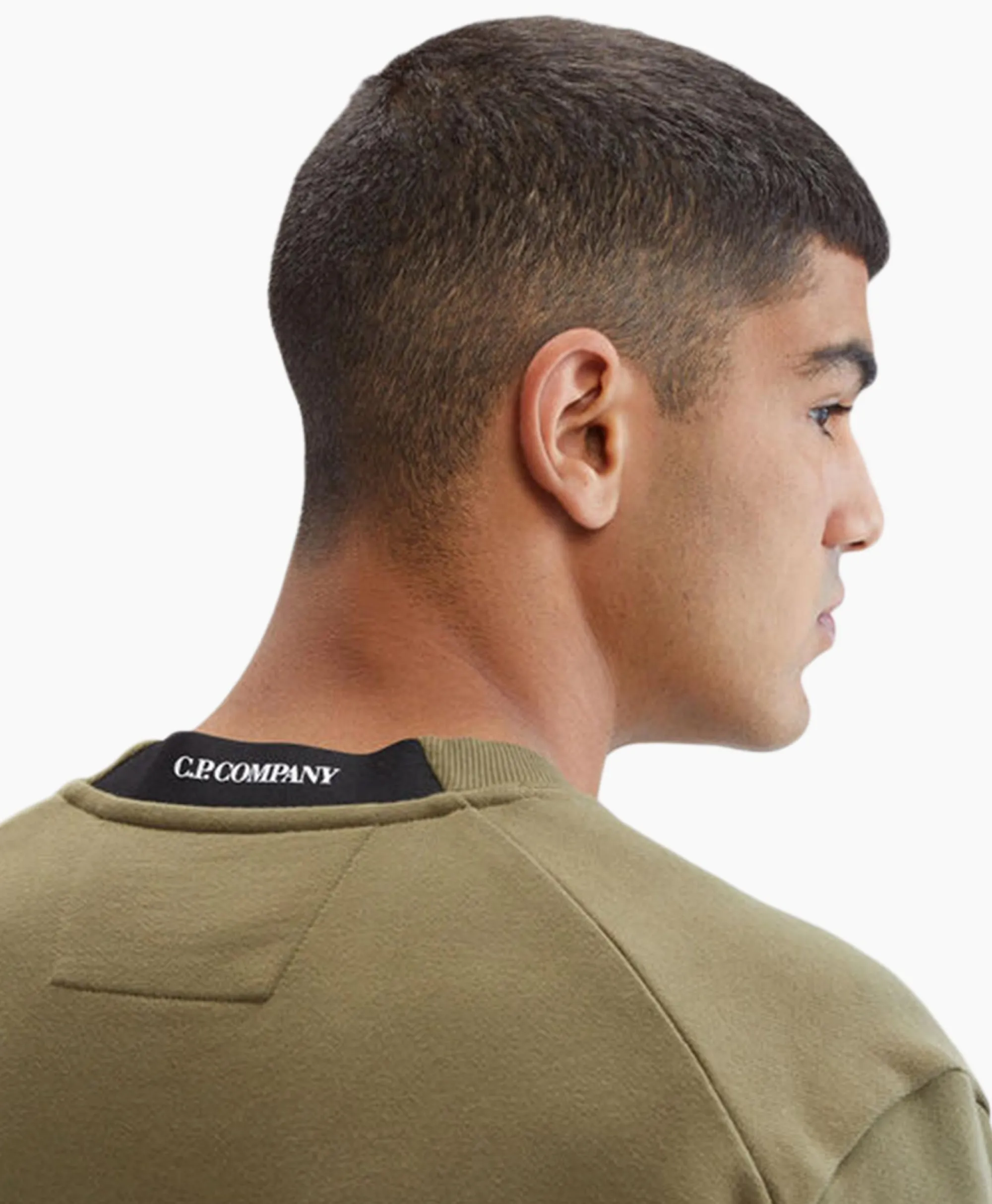 Cp Company Sweater Diagonal Raised Fleece Groen*Heren Truien