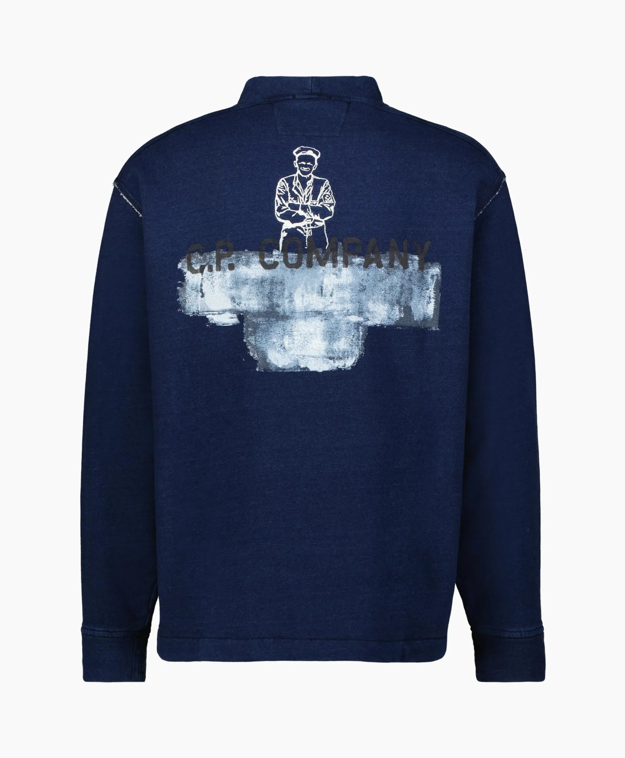 Cp Company Sweater Indigo Fleece Blauw*Heren Truien