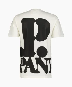 Cp Company T-Shirt Korte Mouw Jersey Relaxed Logo Wit*Heren T-Shirts