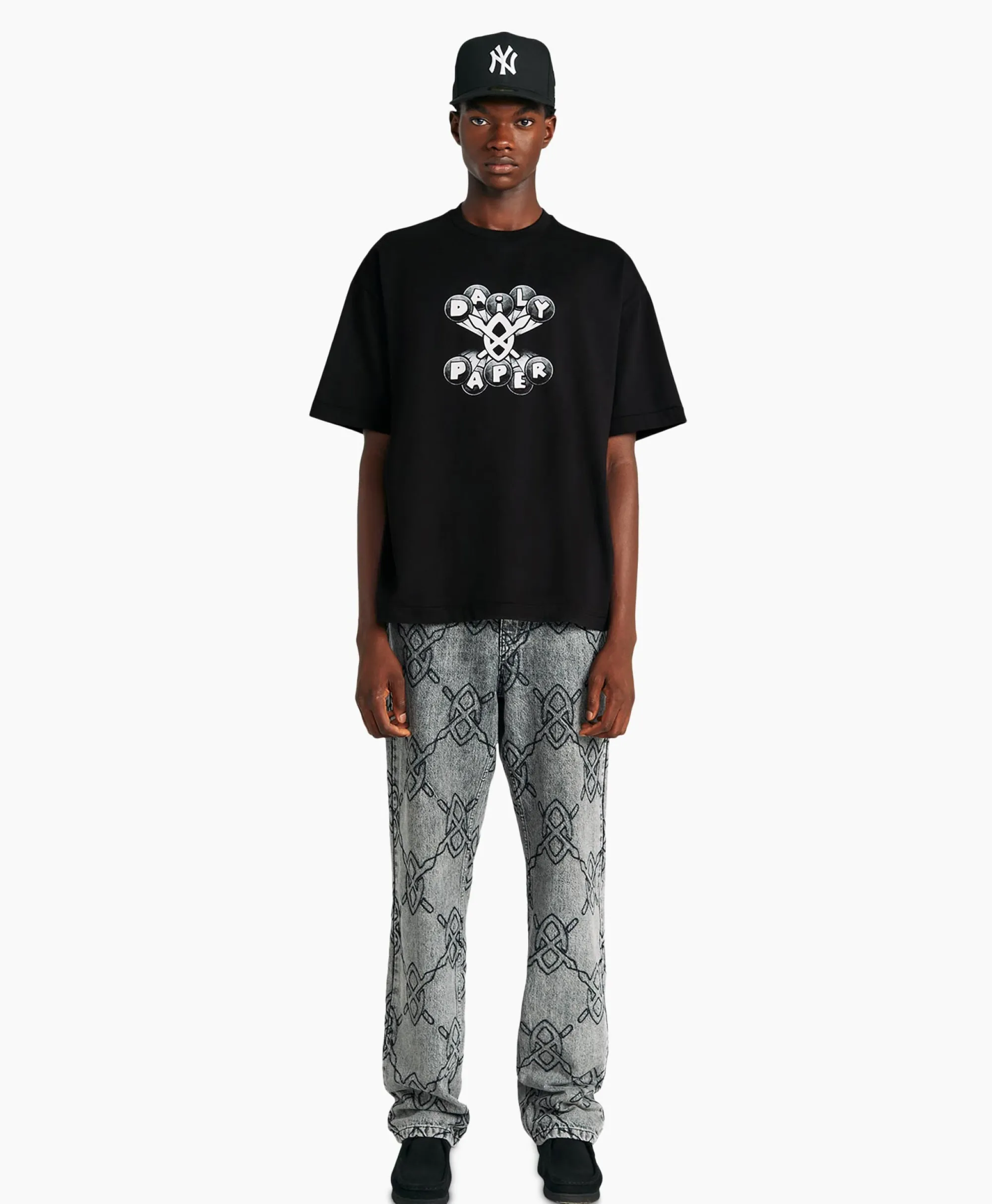 Daily Paper T-Shirt Korte Mouw Omar Zwart*Heren T-Shirts