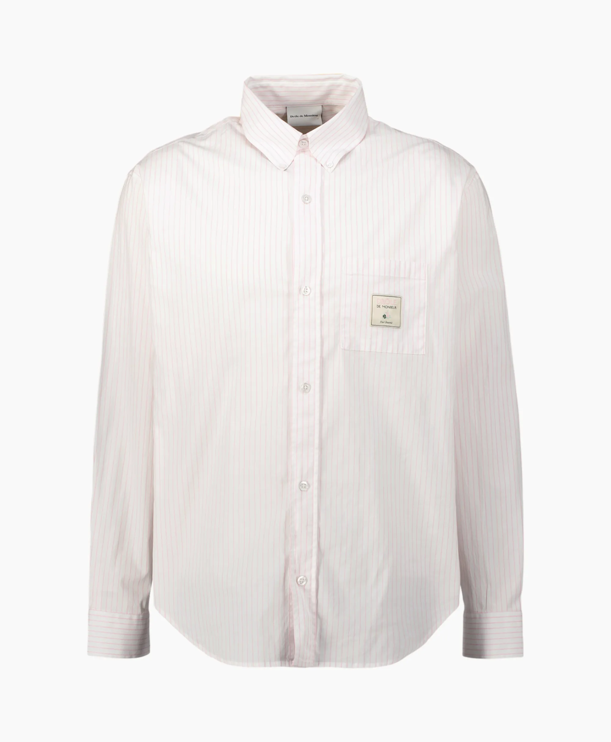 Drole De Monsieur Overhemd La Chemise Rayee Rose*Heren Overhemden