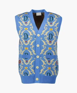 Drole De Monsieur Vest La Sans Manches Ornements Blauw*Heren Vesten