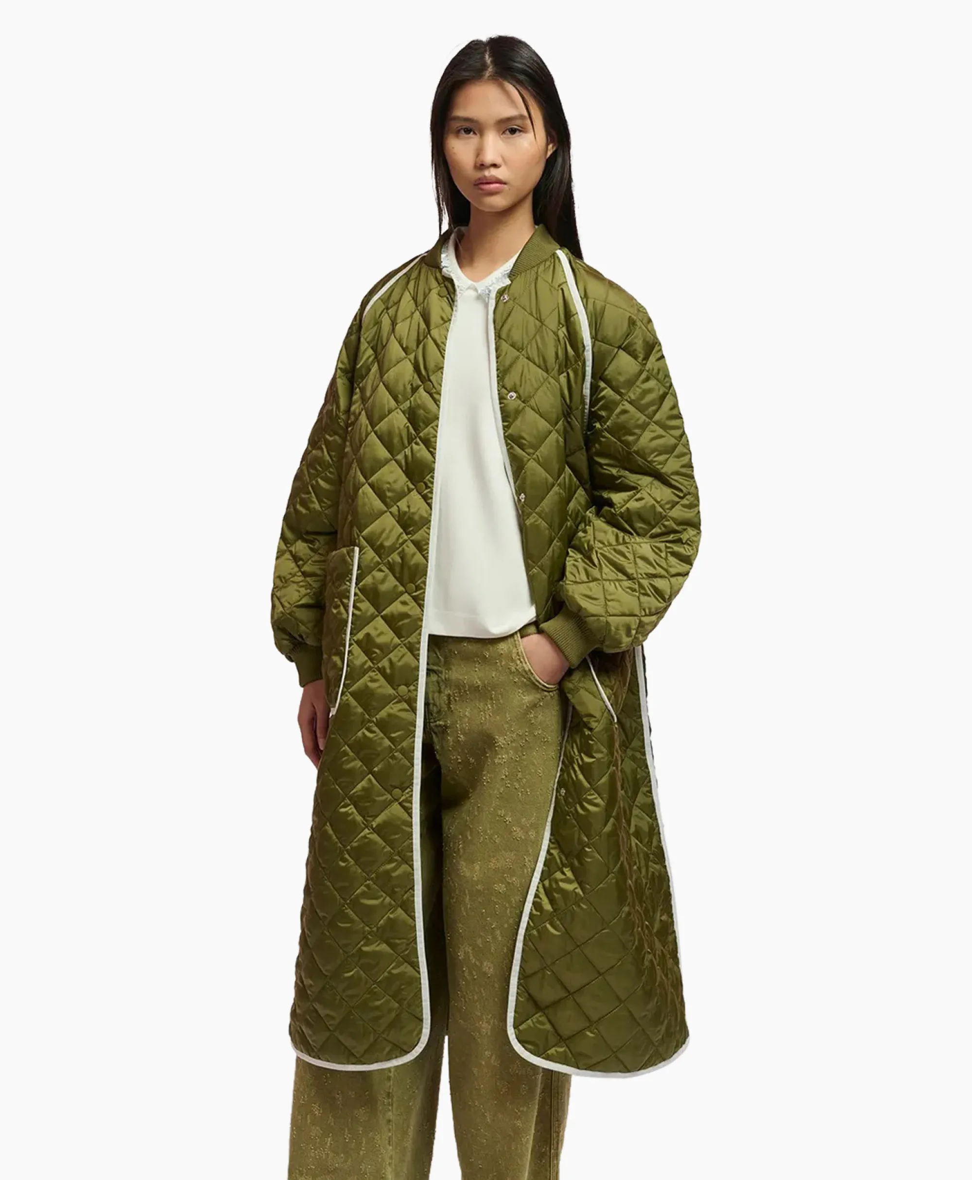 Essentiel Antwerp Gewatteerde Jas Fried Olijf*Dames Jassen