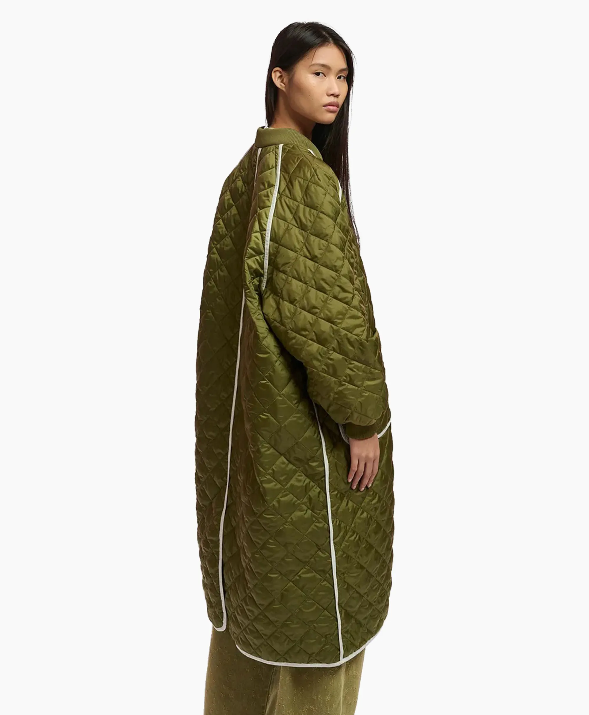 Essentiel Antwerp Gewatteerde Jas Fried Olijf*Dames Jassen