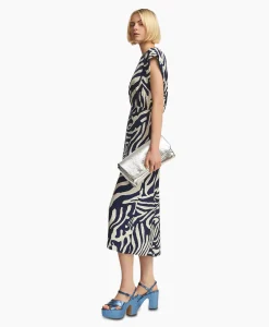 Essentiel Antwerp Midi Jurk Fayola Blauw*Dames Bruiloftskleding