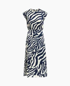 Essentiel Antwerp Midi Jurk Fayola Blauw*Dames Bruiloftskleding