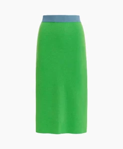 Essentiel Antwerp Midi Rok Folder Blauw*Dames Rokken