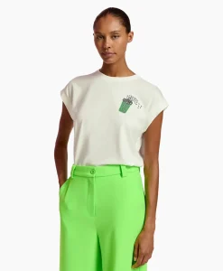 Essentiel Antwerp T-Shirt Korte Mouw Faustina Off White*Dames T-Shirts & Tops