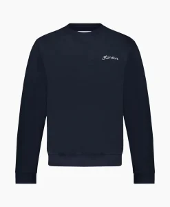 Flâneur Flaneur Sweater Signature Donker Blauw*Heren Truien