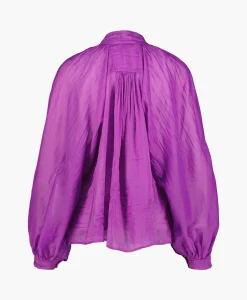 Forte_forte Blouse Cotton Silk Voile Bohemian Paars*Dames Blouses