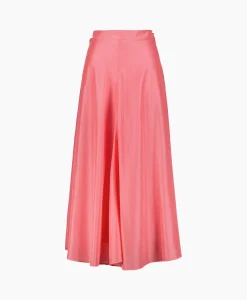 Forte_forte Midi Rok Habotai Silk Roze*Dames Rokken