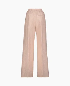 Forte_forte Pantalon Linen Lurex Micro Herringbone Wide Leg Rose*Dames Broeken