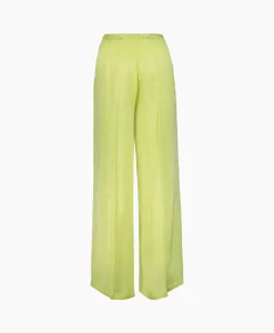 Forte_forte Pantalon Toile Satin Jacquard Palazzo Geel*Dames Broeken