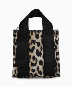 Ganni Crossbody Tas Recycled Tech Mini Tote Bruin*Dames Tassen