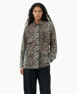 Ganni Jack Washed Cotton Canvas Bruin*Dames Jassen