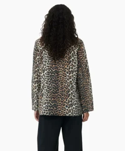 Ganni Jack Washed Cotton Canvas Bruin*Dames Jassen