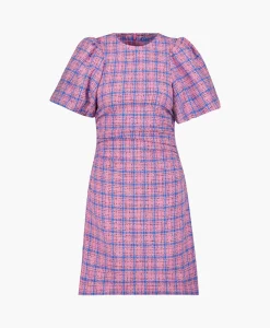 Ganni Mini Jurk Check Suiting Dress Pink*Dames Jurken