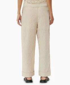 Ganni Pantalon Textured Suiting Mid Waist Beige*Dames Broeken