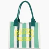 Ganni Shopper Large Easy Stripes Groen*Dames Tassen