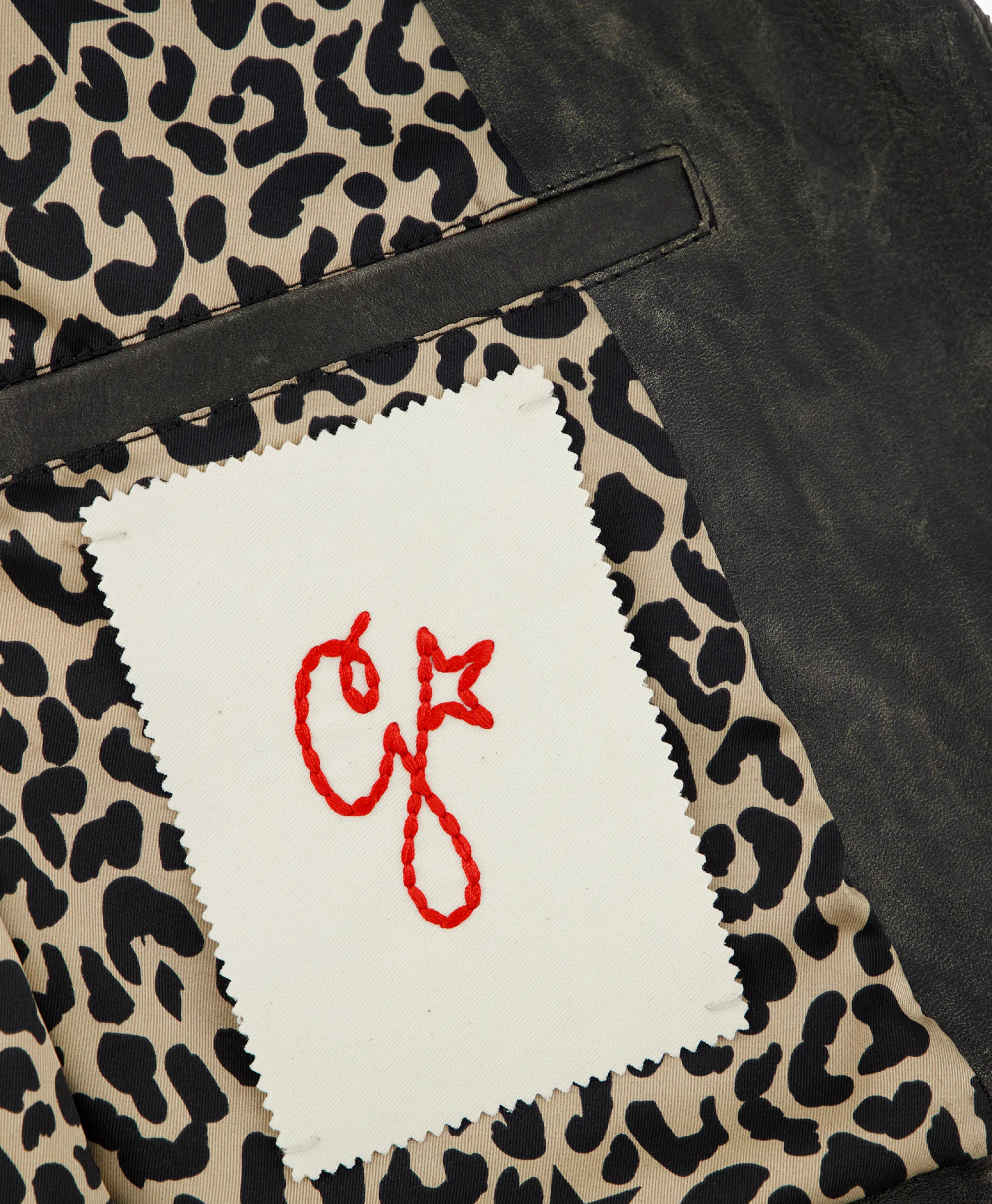 Golden Goose Leren Jas Golden W's Chiodo Distressed Bull Leathe Zwart*Dames Jassen