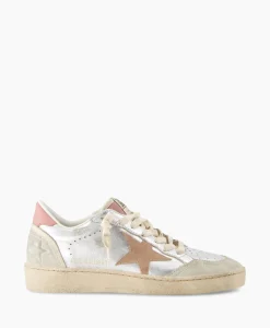 Golden Goose Sneaker Ballstar Laminated Upper Washed Suede Star Zilver*Dames Sneakers