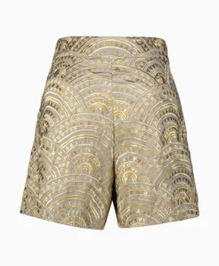 Greek Archaic Kori Korte Broek All Over Pleates Licht Grijs*Dames Broeken