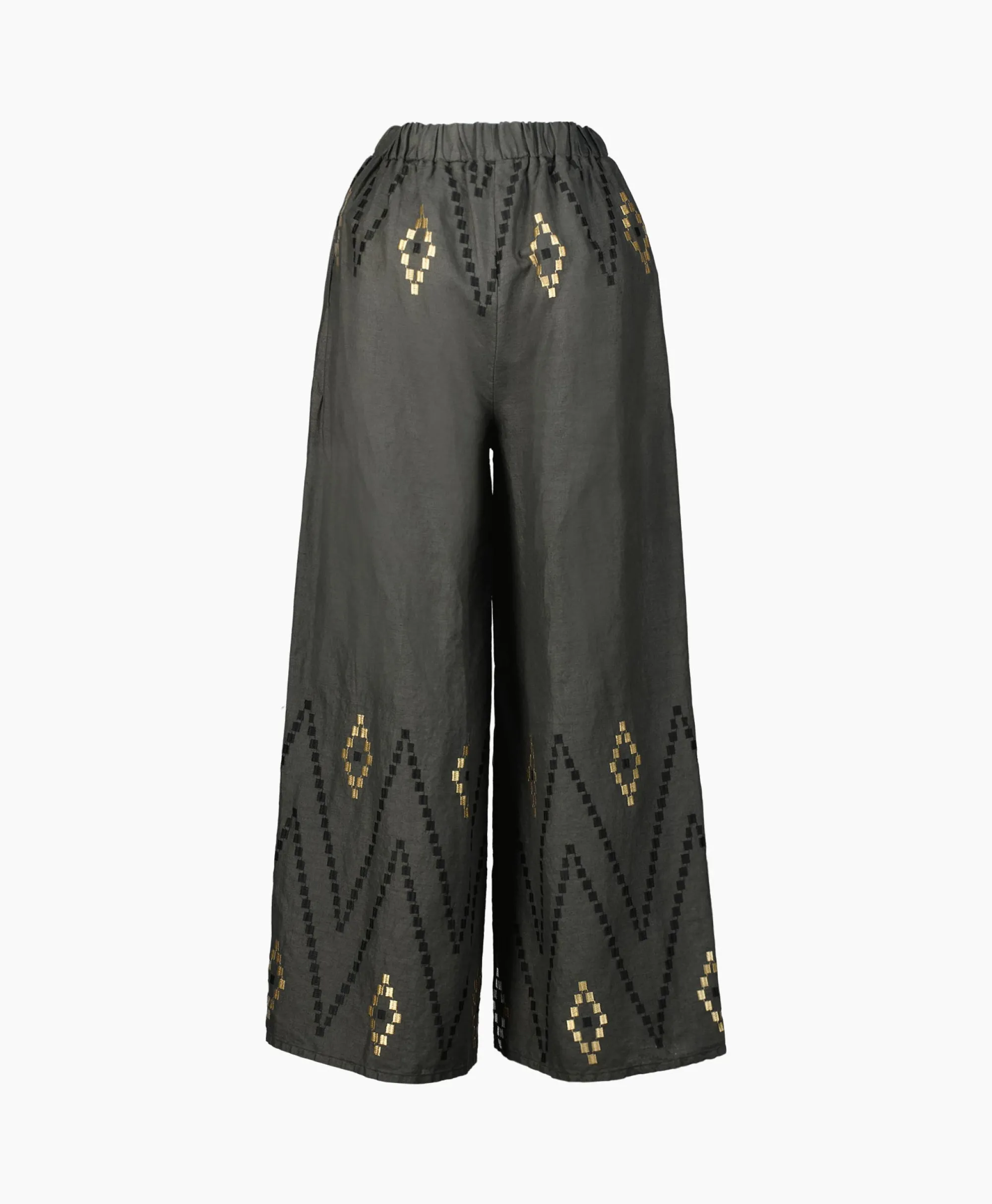 Greek Archaic Kori Pantalon Zig Zag Elastic Waist Khaki*Dames Broeken