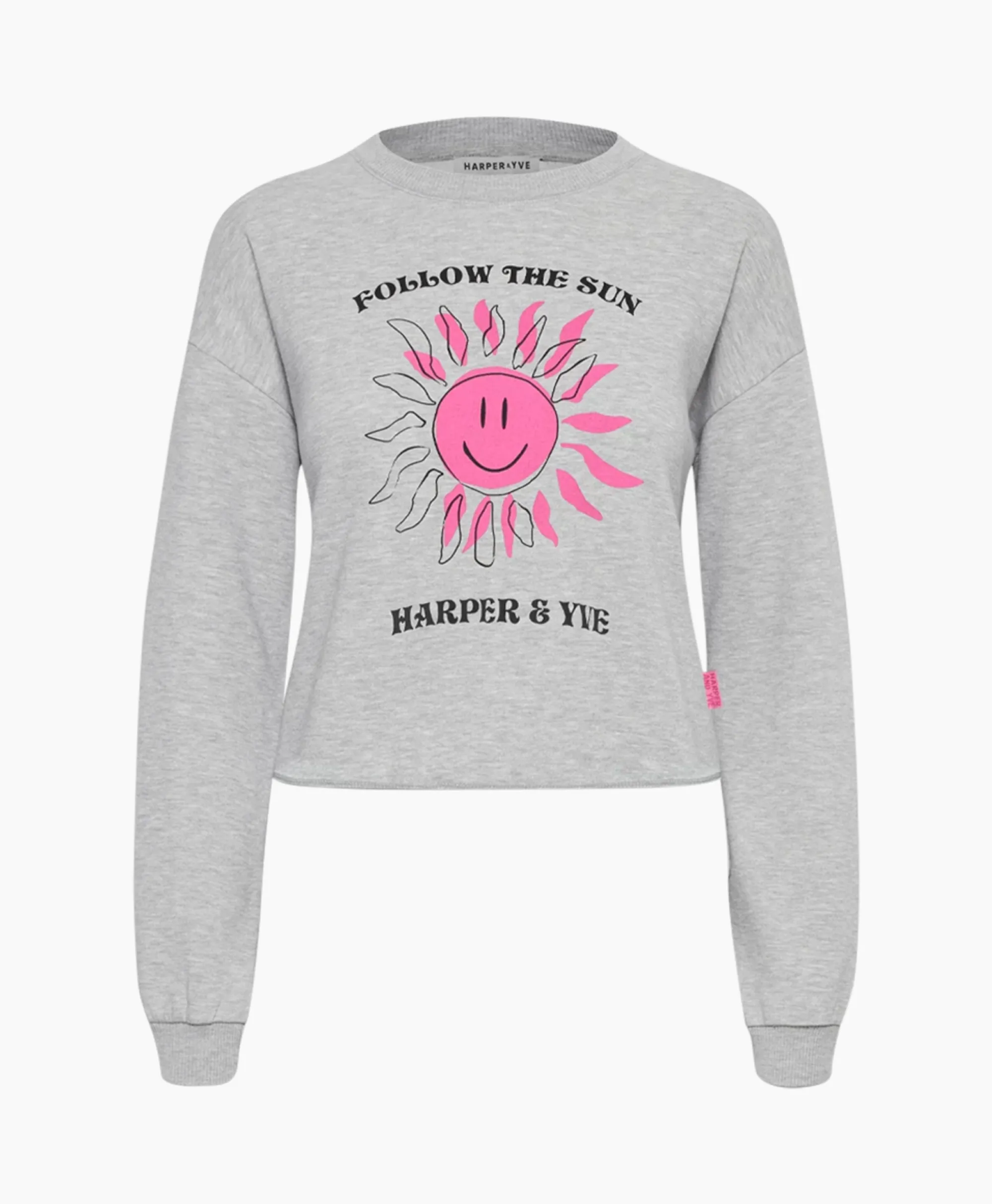 Harper & Yve Harper & Yve Pullover Smiley-Sw Grijs*Dames Truien