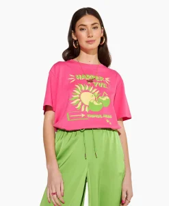 Harper & Yve Harper & Yve T-Shirt Korte Mouw Tropical-Ss Roze*Dames T-Shirts & Tops