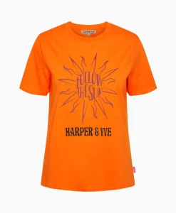 Harper & Yve Harper & Yve T-Shirt Korte Mouw Followthesun-Ss Oranje*Dames T-Shirts & Tops